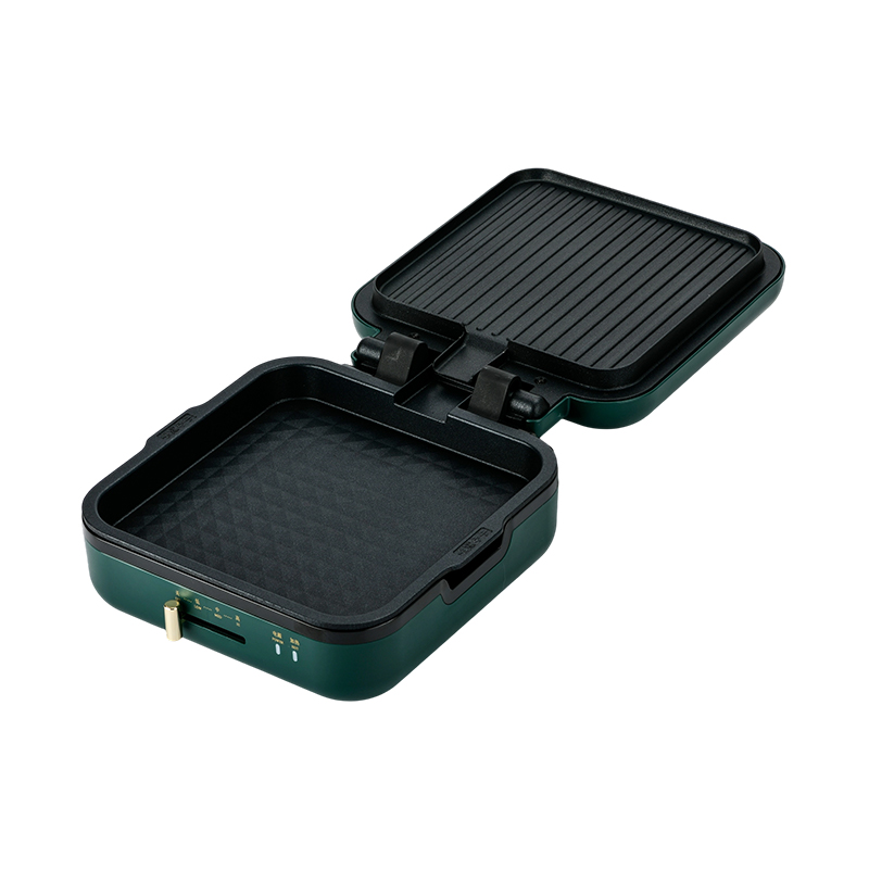 Sartén para parrilla BJX-S017 de 24x24 cm con parrilla (control de temperatura + mango de grano de madera)
