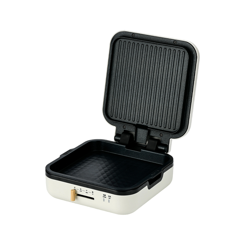 Sartén para parrilla BJX-S017 de 24x24 cm con parrilla (control de temperatura + mango de grano de madera)