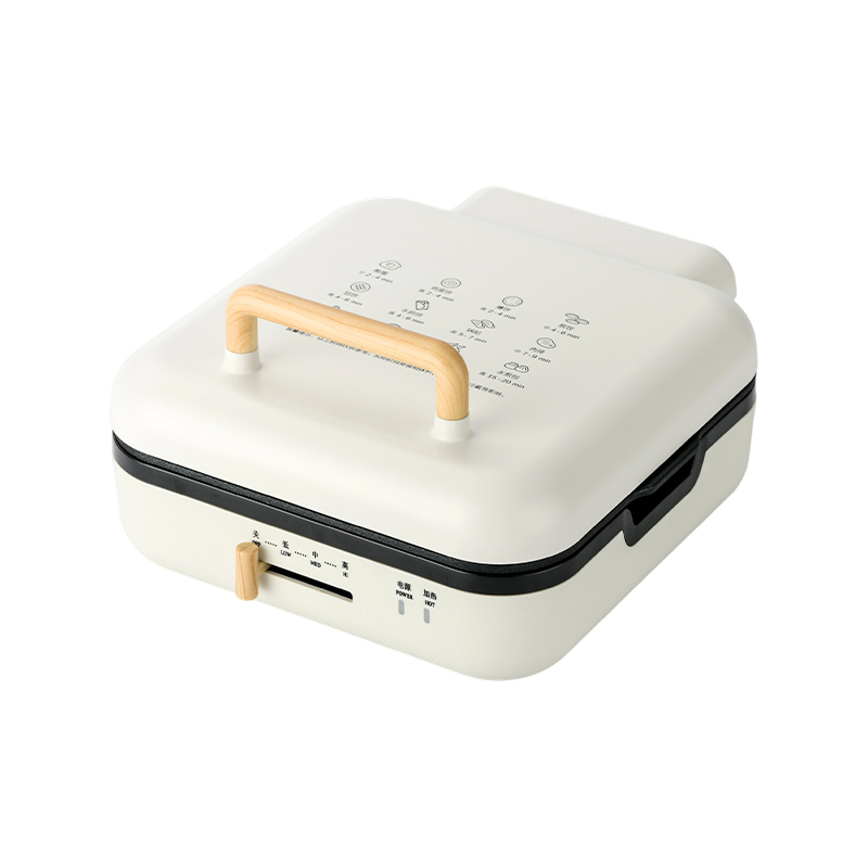 Sartén para parrilla BJX-S017 de 24x24 cm con parrilla (control de temperatura + mango de grano de madera)